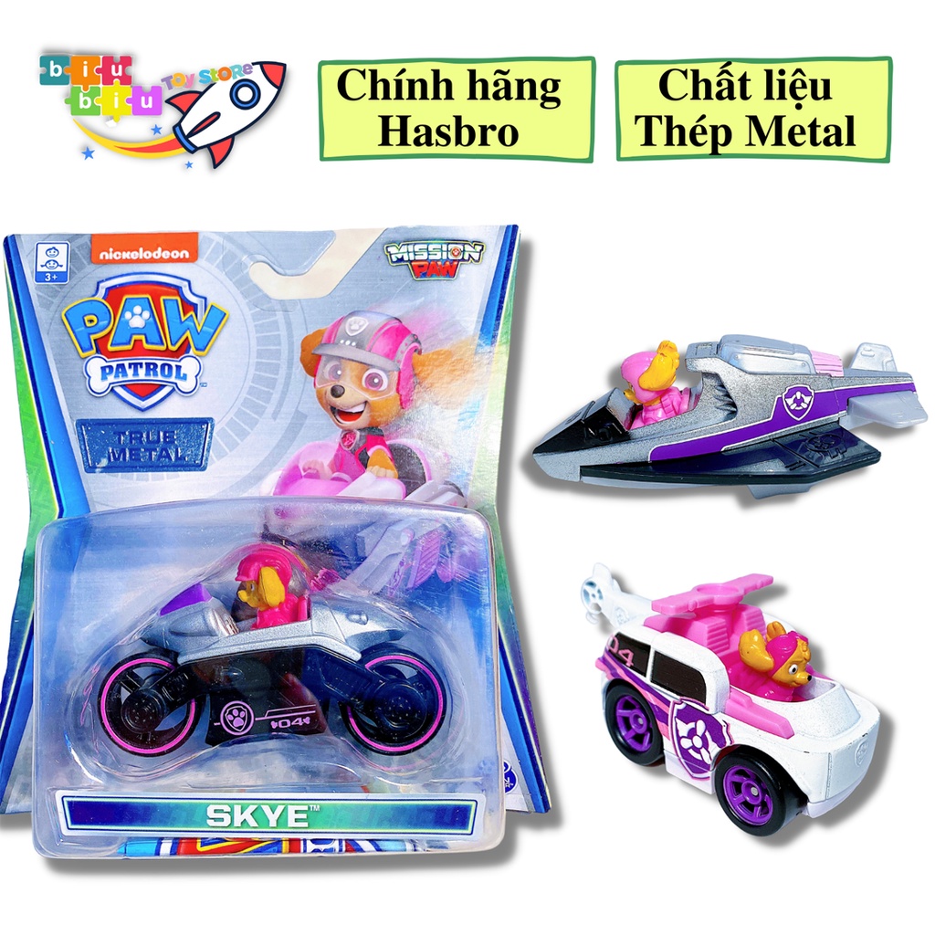 Xe chó cứu hộ Skye - Paw Patrol Full box - True Metal - Hàng chính hãng Spin Master - Hasbro