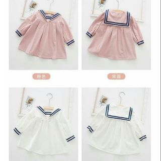 Đầm thủy thủ dài tay cực xinh cho bé