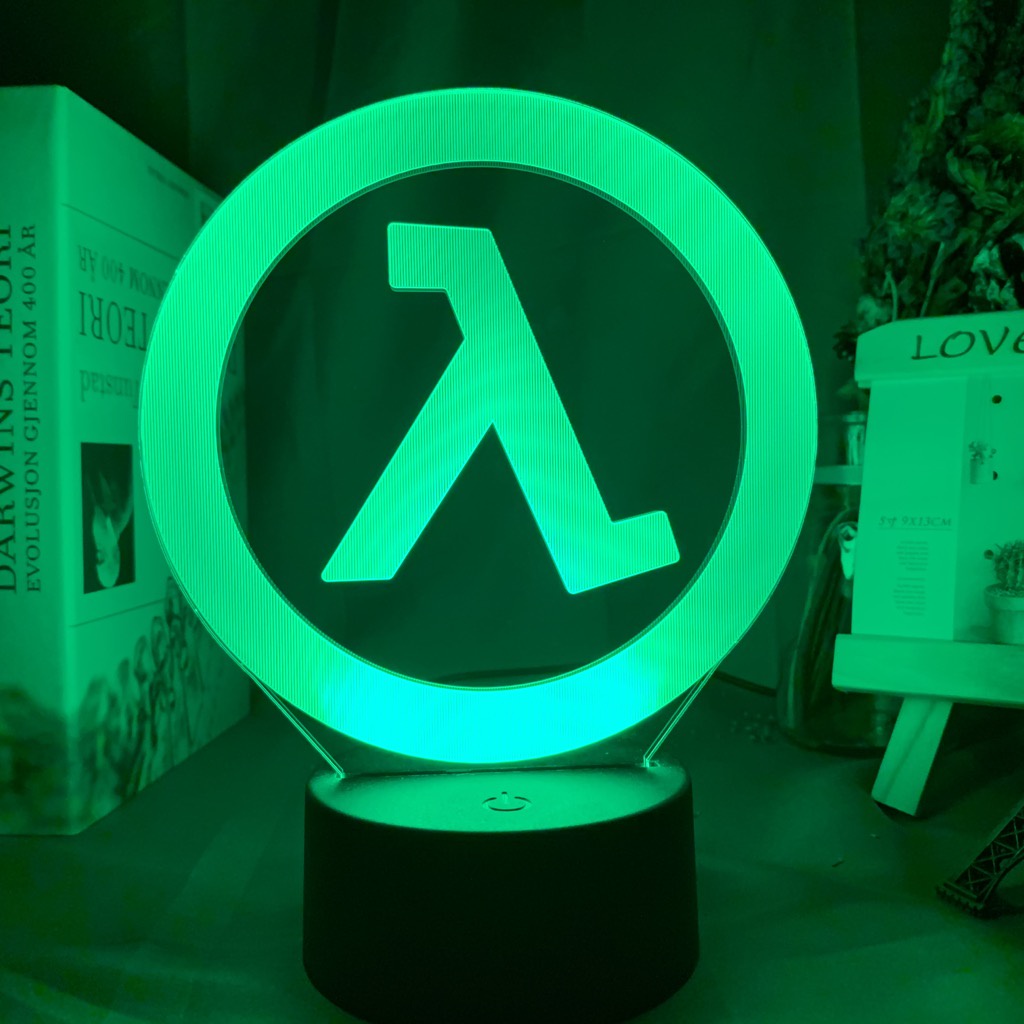Đèn led Đổi Màu Hình logo game half life Trang Trí Phòng
