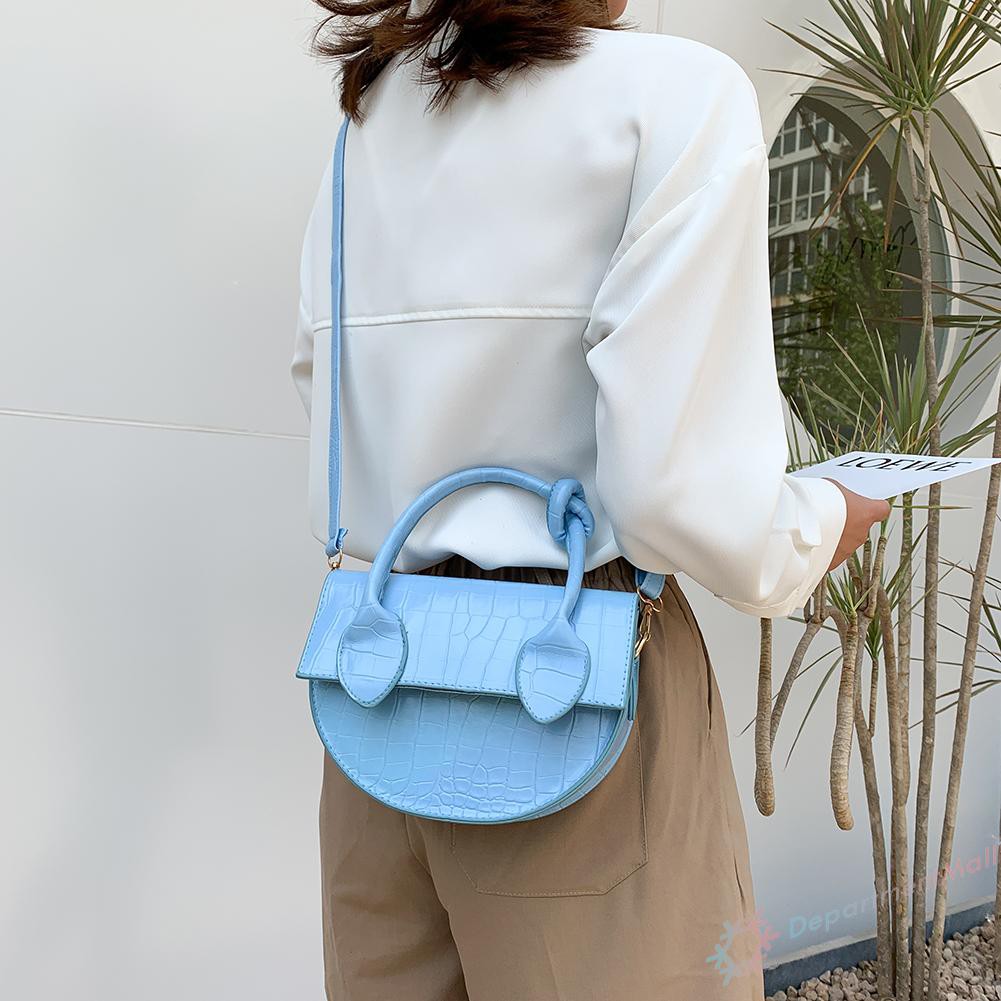 【High Quality】Women Retro Alligator Leather Shoulder Bag Elegant Messenger Saddle Handbag