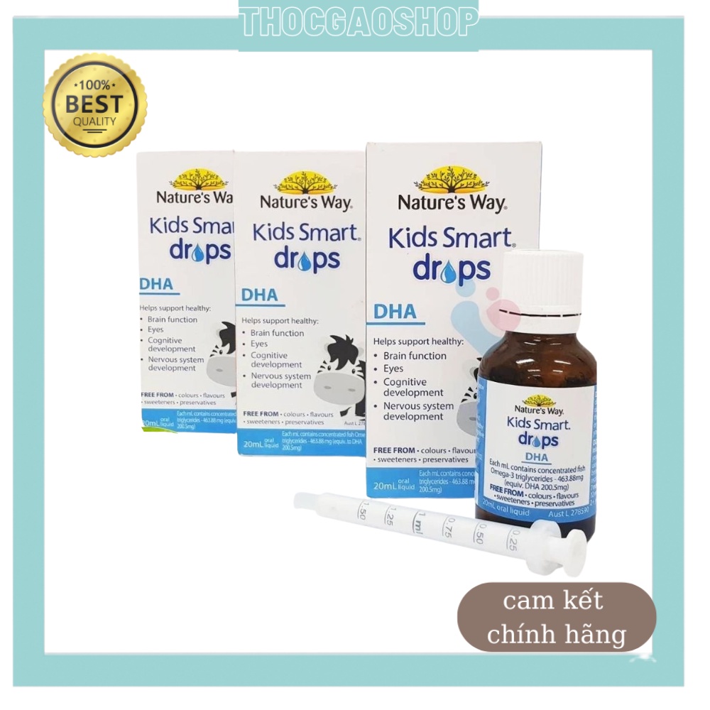 Siro thông minh Nature's Way Kids Smart Drop DHA 20ml 1m+ giúp bé sáng mắt phát triển não bộ toàn diện
