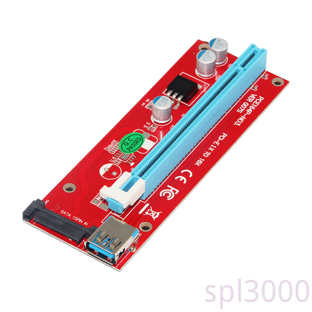 PCI-E Riser Board SATA 15pin Power Interface Extender Card USB 3.0 PCI-E 1x to 16X Adapter