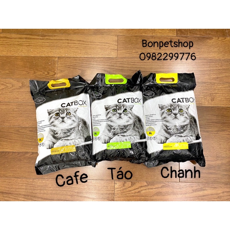 Cát vệ sinh mooncat, catbox 8L cho mèo VÓN TỐT, ÍT BỤI.
