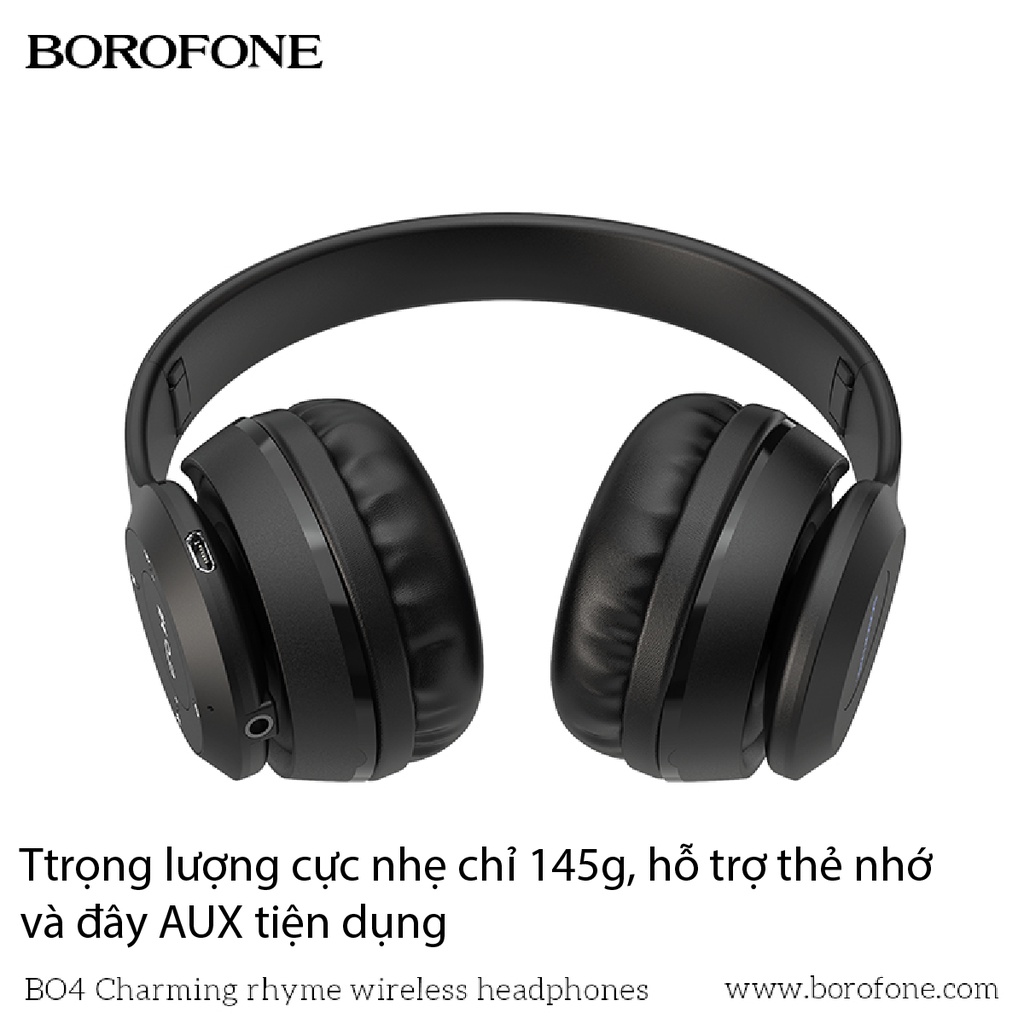 Phụ kiện tai nghe chụp tai Borofone B04, cản tiếng ồn kết nối bluetooth