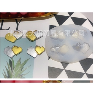Khuôn Silicone Trái Tim Đôi 2cm Vĩ 4 Tim