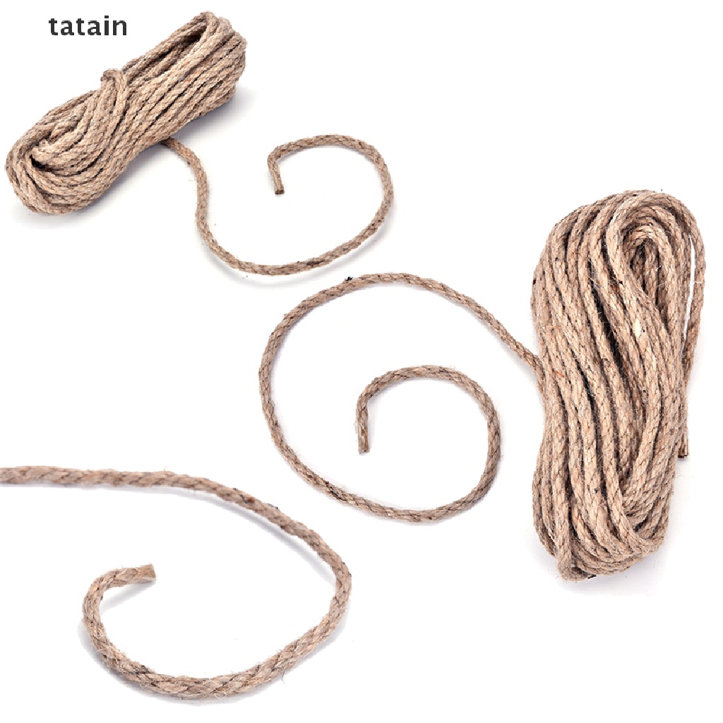 [TAT] 10M 6mm Jute String Twine Twisted Hessian Burlap Hemp Cord Rope Brown CVX