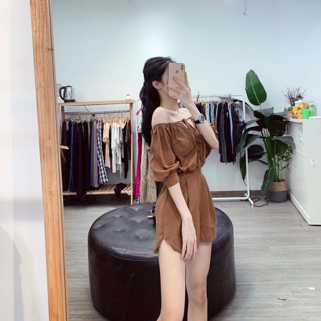 Sét Đồ Nữ ,Bộ Đùi Lượn Áo Viền Cổ Nơ Thiết Kế Nắp Túi Giả Bo Tay Đẹp Xuất Sắc | BigBuy360 - bigbuy360.vn