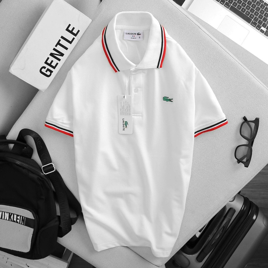 Áo polo thun trơn thêu hình họa tiết cá sấu-ong thiết kế thời trang phong cách Hàn Quốc, body ôm dáng, màu sắc trẻ trung