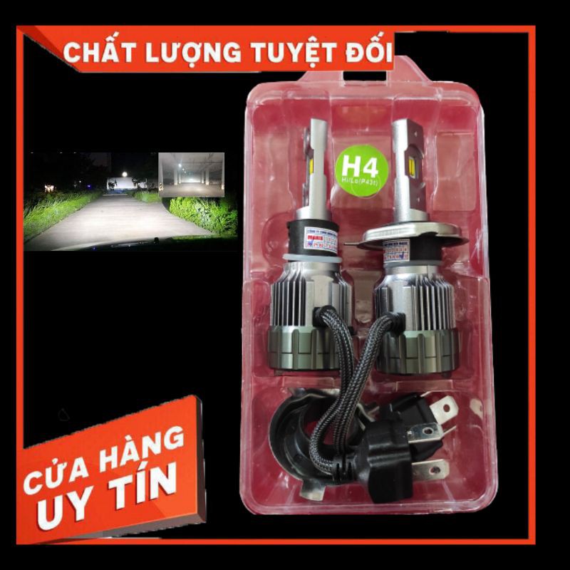 Bóng led oto siêu sáng S7 H4, bóng led xe máy bộ đôi, bóng led ô tô