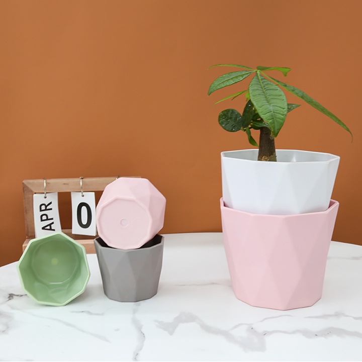 Chậu Nhựa Mini Trồng Cây Melamin Họa Tiết Kim Cương  E.I.G Y125 7.5cm Nhiều Màu Cao Cấp Sang Trọng Thành Dày Chịu Nhiệt