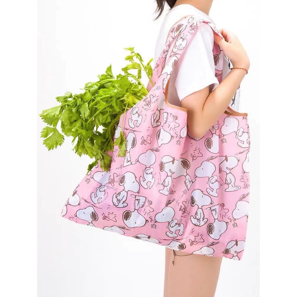 Túi Mua Sắm Gấp Gọn Thân Thiện Với Môi Trường In Hình Snoopy Dễ Thương