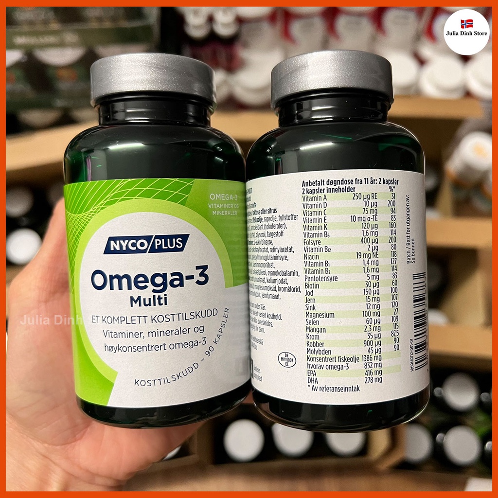 Dầu cá Omega 3 Multi NYCOPLUS hộp 90 viên - nội địa Na Uy