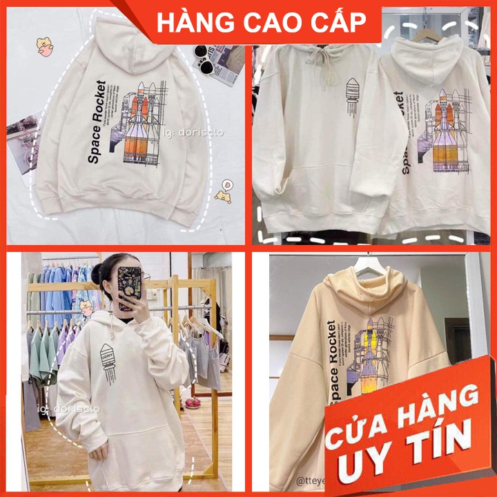 Áo Nỉ Hoodie Nữ Nam Unisex Tên Lửa, Áo Thun Nỉ Chất Đẹp