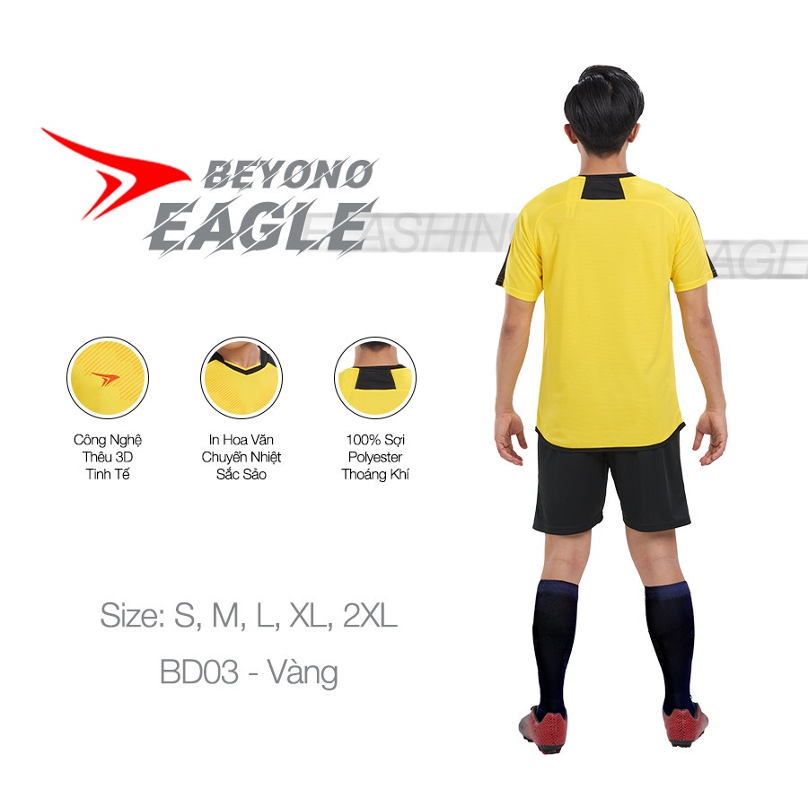 Bộ quần áo bóng đá Beyono Eagle vàng, đồng phục thể thao co giãn 4 chiều, thấm hút, thoáng khí