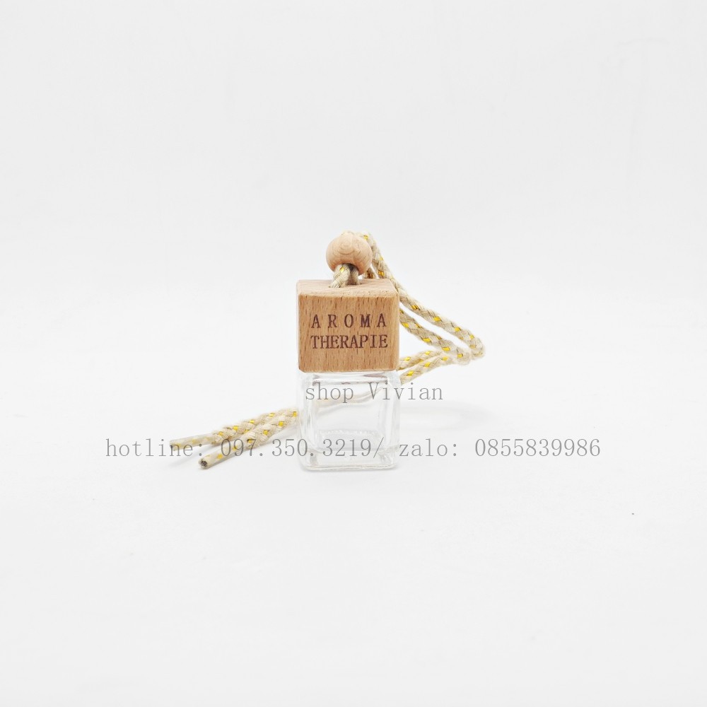 {SỈ từ 6,5k} Chai lọ đựng tinh dầu treo xe vuông, dây kim tuyến