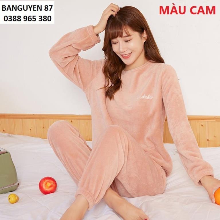 Bộ ngủ lông nhung ấm áp mùa đông nhiều màu cho cả nam và nữ