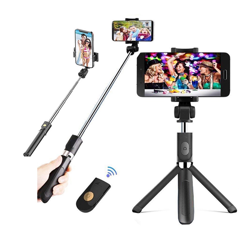 Gậy chụp ảnh Selfie tự sướng Bluetooth Q07 kèm chân đế Tripod đa năng 3 trong 1 gấp gọn bỏ túi, Có thể xoay Ngang dọc Đt