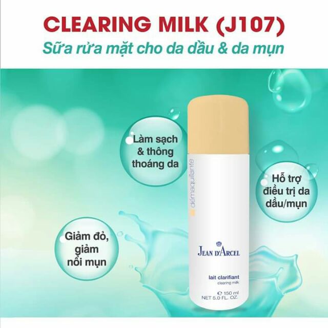 Sữa rửa mặt cho da dầu & da mụn - Clearing Milk J107, J01