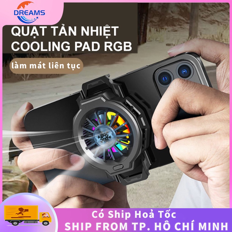 Quạt tản nhiệt sau chuyên dụng cho điện thoại và các thiết bị ipad，Quạt tản nhiệt điện thoại gaming sò ,chơi PUBG FF ROS
