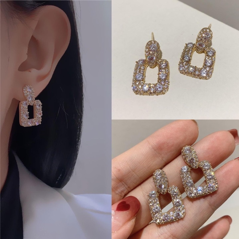 Bông tai đính đá các loại