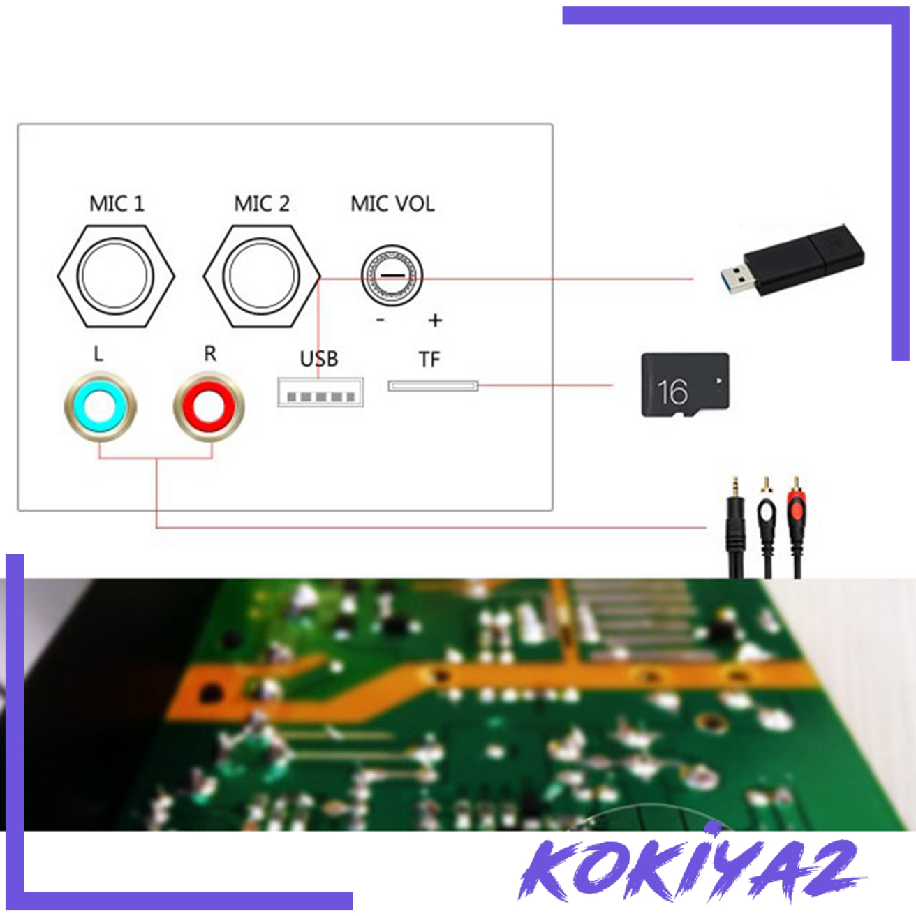 Module amply karaoke kèm loa Bluetooth 4.2 30-120W DIY dành cho gia đình