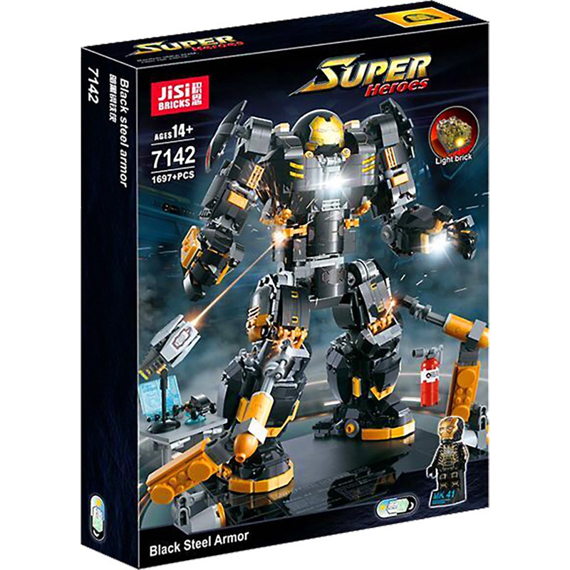 Đồ chơi lắp ráp Hulkbuster Black - Jisi 7142 Xếp hình thông minh Marvel Hulkbuster - Đồ chơi trí tuệ