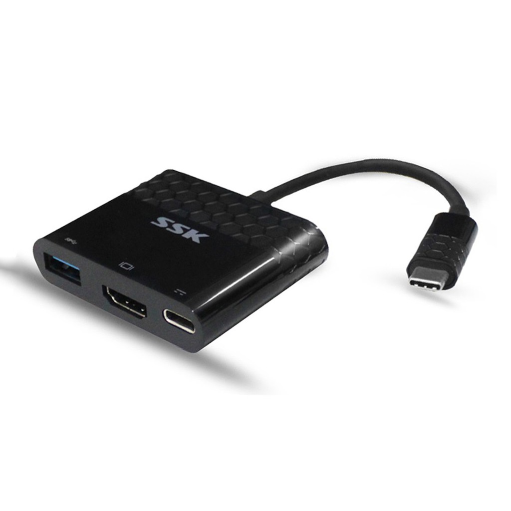 BỘ CHUYỂN ĐỔI USB TYPE-C RA HDMI/USB 3.0/MULTIPORT CHARGER CHÍNH HÃNG SSK SHU-C020