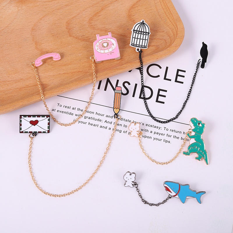 Huy hiệu cài áo thiết kế động vật/ đồ vật hoạt hình đáng yêu