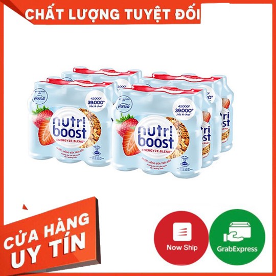 Thùng 24 Chai Sữa NutriBoost Hương Dâu 297ml/chai- Sữa trái cây giải khát- Thức uống dinh dưỡng - Cho ngày dài năng động