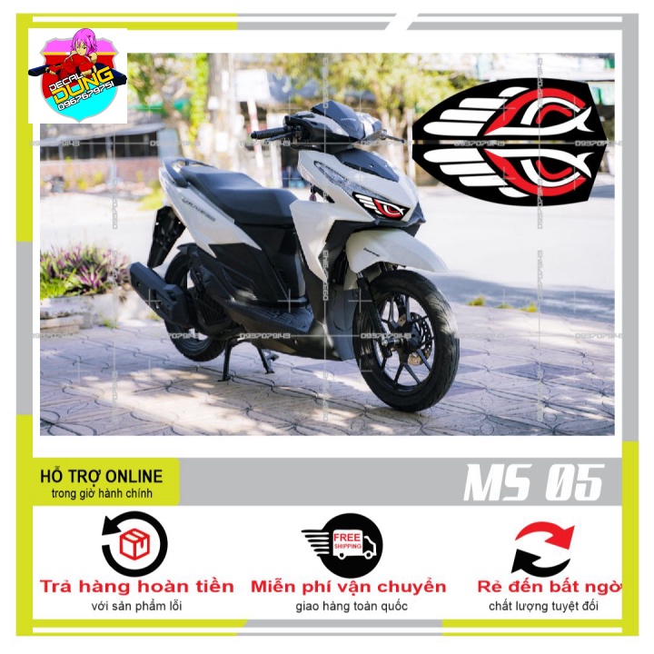 DECAL DÁN ĐÈN SƯƠNG MÙ XE VARIO 2017 (DECAL TRONG SUỐT) MS 05 - DUNG DECAL