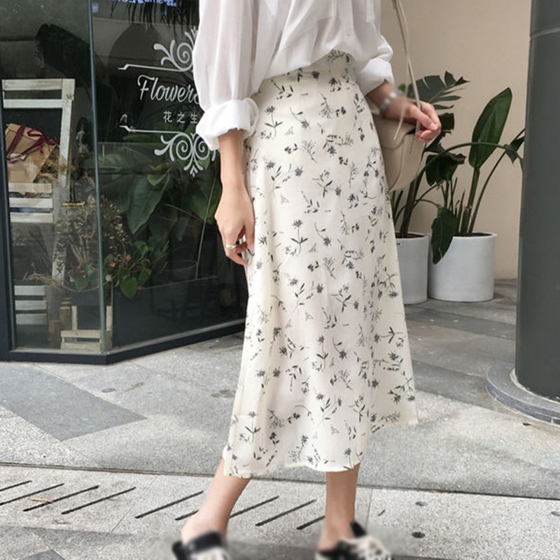 Chân Váy Dài Lưng Cao Hoạ Tiết Hoa Phong Cách Retro | BigBuy360 - bigbuy360.vn