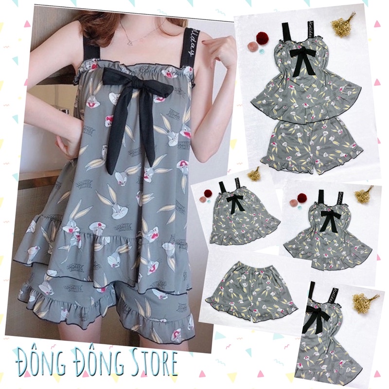 🌿ĐỒ BỘ 2 DÂY CHẤT THUN SỮA - HỌA TIẾT SIÊU XINH💕🌿