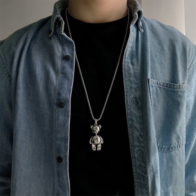 DÂY CHUYỀN TITAN HÌNH GẤU KIỂU HIPHOP