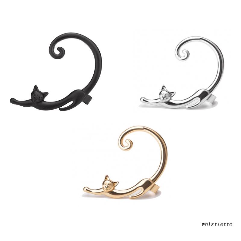 Bông Tai Đeo Vành Tai Không Xỏ Hình Mèo Dành Cho Nữ