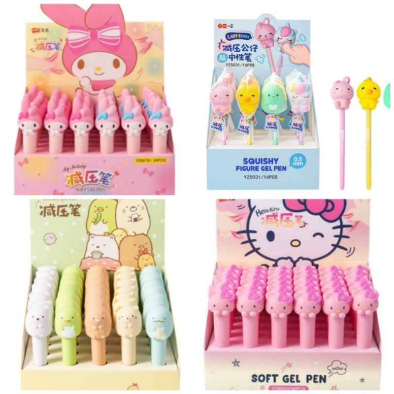 Bút squishy chính hãng mực đen hình thú dễ thương.