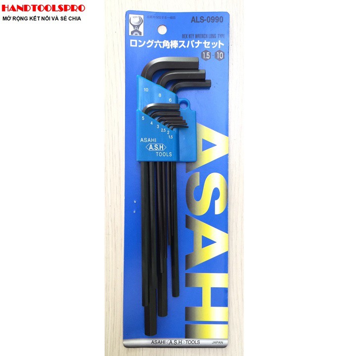 Bộ lục giác đầu bằng NHẬT BẢN 9 món xi đen ASAHI ALS0990