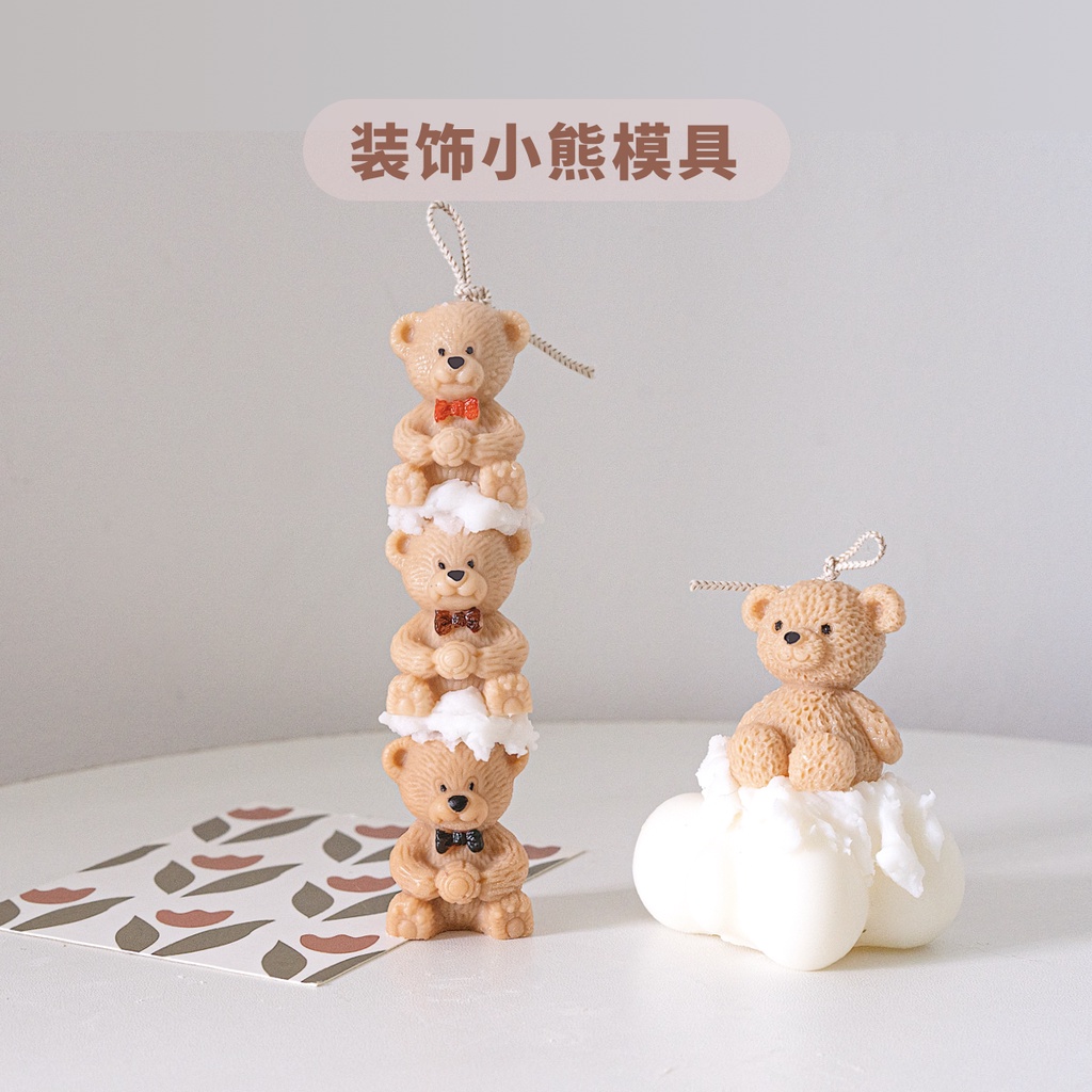 Khuôn Làm Nến Thơm diy Hình Gấu Nhỏ Phong Cách Hàn Quốc