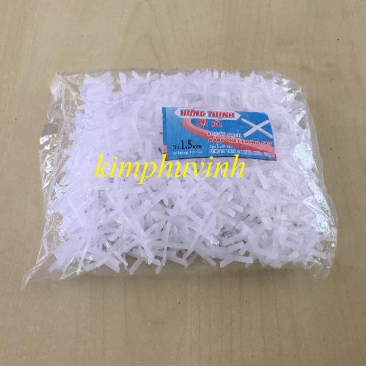 100 CÁI - KE LÁT GẠCH MEN 1.5MM - CANH GẠCH TRẮNG TRONG - KE CHỮ THẬP - KE NHỰA DẤU CỘNG