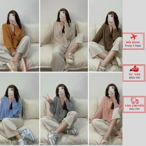 Áo khoác cardigan len nữ thu đông công sở ulzzang Hàn Quốc