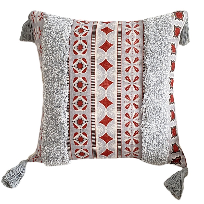 Aoto Vỏ Gối Cotton Hình Vuông Phối Tua Rua Phong Cách Boho Trang Trí Nhà Cửa / Văn Phòng / Phòng Ngủ / Sofa