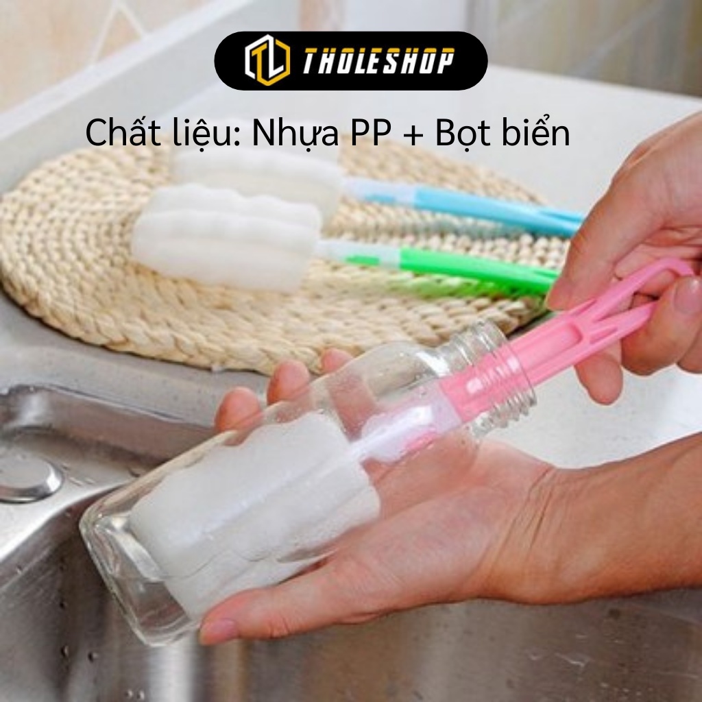 Cây Rửa Ly - Cây Cọ Chà Bình Sữa, Chai, Lọ Bằng Mút Xốp Tiện Dụng 8352