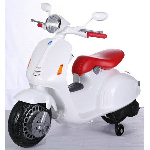 [Trợ giá] Xe máy điện trẻ em Vespa Cao cấp (có nhạc đèn, 2 bánh phụ)