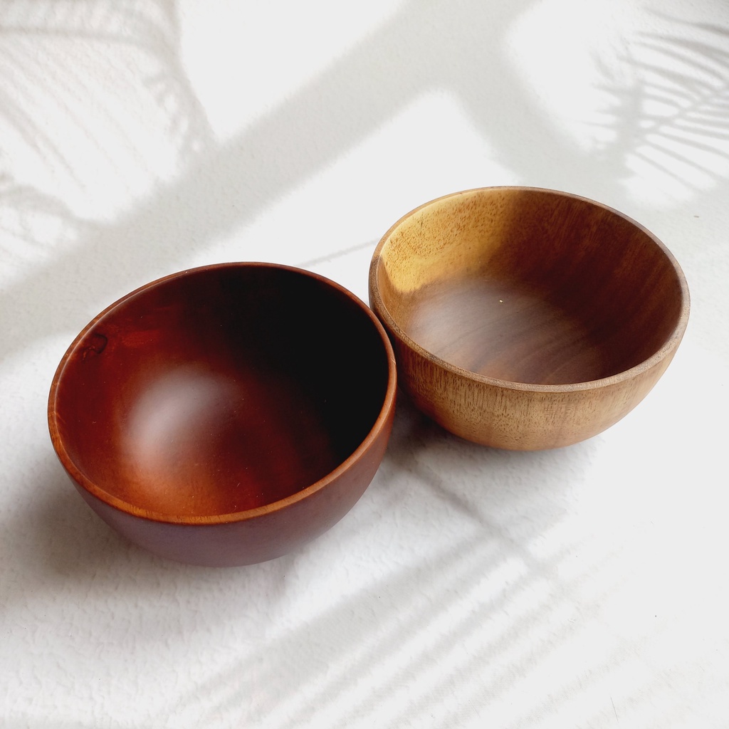 Tô, Bát Gỗ Keo Tự Nhiên/Nâu Đỏ 10x5cm Ăn Cơm, Súp, Đựng Nước Chấm, Bát Gỗ Nguyên Khối Của Vitrapro, Decor Chụp Ảnh