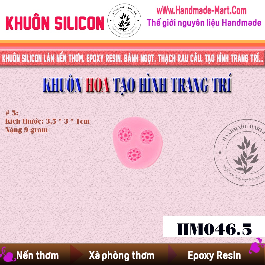 Khuôn silicon hoa nhí đủ loại dùng tạo hình trang trí handmade đẹp - HM046