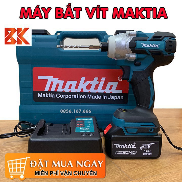 Máy Bắt Vít Chuyên Dụng Maktia 72V, không chổi than, pin 10 cell - Máy Bắn vít, vặn vít Makita 72V