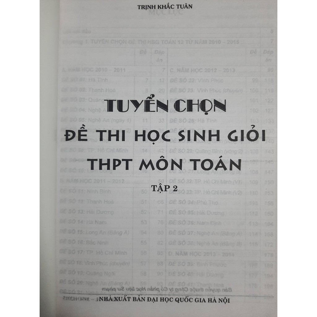 Sách - Tuyển chọn đề thi học sinh giỏi THPT môn Toán Tập 2