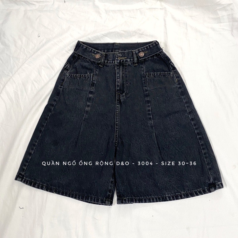 (Bigsize 30-36) Quần Ngố Cotton Ống Rộng, Quần Short Jean Lưng Cao, Quần Suông Lửng Không Giãn XÁM ĐẬM | BigBuy360 - bigbuy360.vn