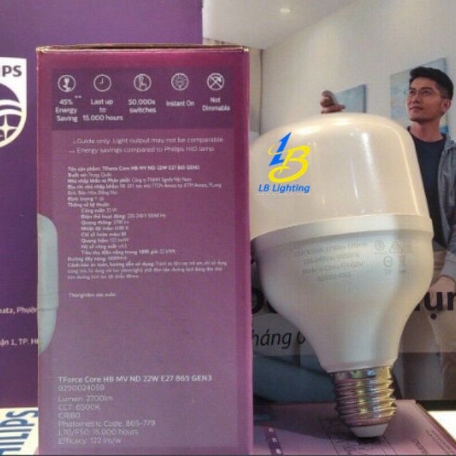 Bóng đèn led Trụ 22w Philips , chính hãng, tuổi thọ cao, tiết kiệm điện , cực sáng - Lê Bùi Lighting