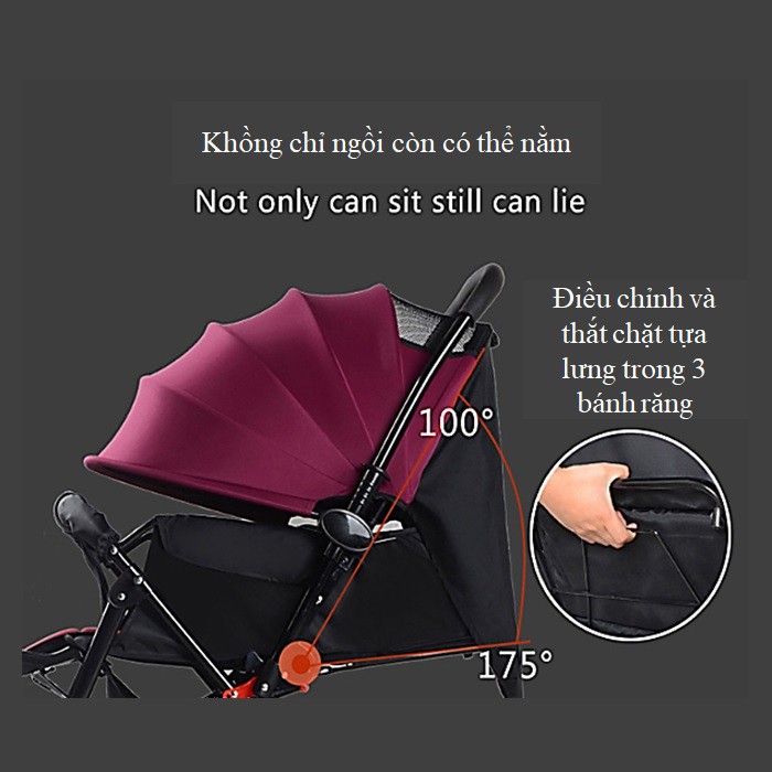 Xe đẩy trẻ em 2 chiều nhẹ Ghế gấp cho bé Ghế ngả cho trẻ Mới sinh