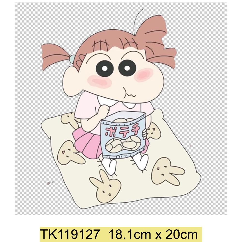 Crayon Shin-chan Họa Tiết Truyền Nhiệt Viny Sắt Trên Sản Xuất Nhãn Dán Thẻ Tên Cho Áo Sơ Mi Quần Áo Có Thể Giặt Được Táo